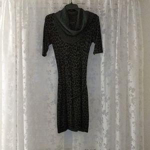 Express cowl neck sweater dress with belt